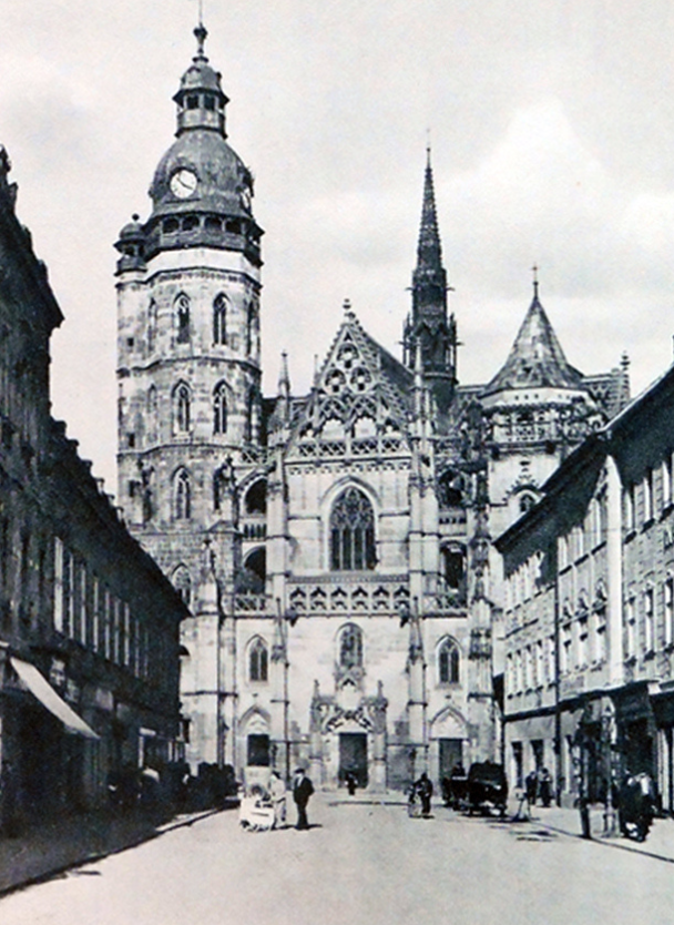 Dóm sv. Alžbety v Košiciach, pohlaď z Alžbetinej ulice, r. 193921